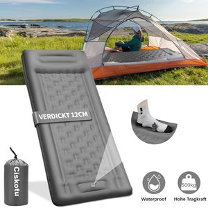Ciskotu Isomatte Selbstaufblasend, Verdickt Camping matratze mit Fußpumpe, 12CM selbstaufblasbare luftmatratze, für Outdoor, Wandern und Reisen (Grau) Ciskotu Isomatte Selbstaufblasend, Verdickt Camping matratze mit Fußpumpe, 12CM selbstaufblasbare luftmatratze, für Outdoor, Wandern und Reisen (Grau)
