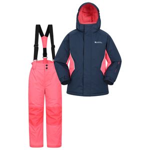 Mountain Warehouse - Dětská lyžařská bunda a kalhoty MW1984 (140) (tmavě modrá)