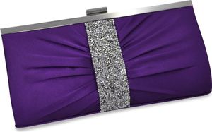 Steuer Modeschmuck Abendtasche Lilafarbene Satin-Optik mit Strassbesatz