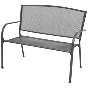 vidaXL Záhradná lavička 108 cm z ocele a drôteného pletiva antracitová