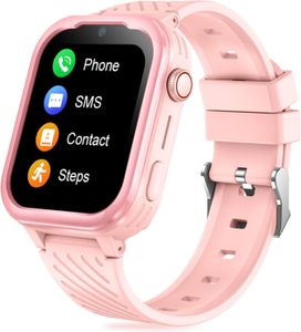 4G-Smartwatch für Kinder mit GPS und Telefone mit WLAN, Videoanruf, 2 Kameras, SOS, Schulmodus, Kinder-Smartwatch für Jungen (Rosa)