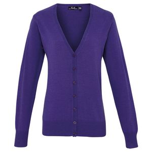 Premier - Strickjacke V-Ausschnitt für Damen PC6852 (42 DE) (Violett)