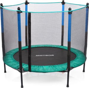 Trampolina dla dzieci Meteor TRP-50 z siatką Ø140 cm - do użytku wewnątrz i na zewnątrz - do 50 kg - z zamkiem błyskawicznym i piankowym zabezpieczeniem