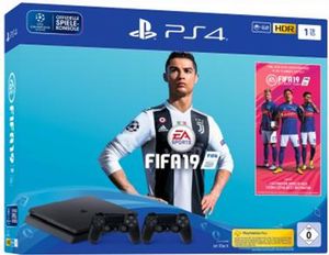SONY PlayStation 4 PS4 Slim 1 TB + FIFA 19 + 2 ovladače, černý