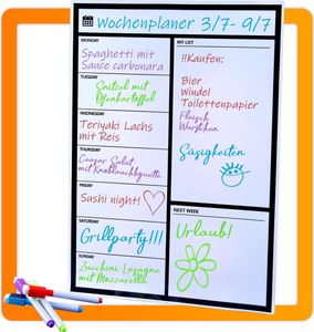 Magnetic Weekly Planner with Pens Memobboard White Board Magnetic Board