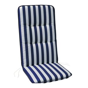 Best D.0268 Sesselauflage hoch 120 x 50 x 6 cm , Farbe Blau/Weiß gestreift