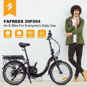 250W 36V 10AH Faltbares Ebike E-Bike Mountainbike Faltbares E-Bike 25 km / h Trekkingrad Elektrofahrrad 7 Gang Getriebe 10AH Lithium-Ionen Batterie bis 120 kg-Schwarz