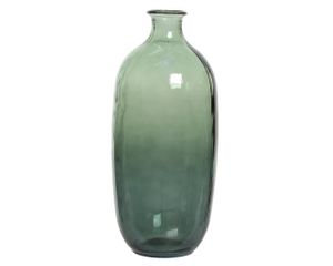 Vase / Blumenvase aus Glas 13x31cm Dunkelgrün