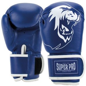 Super Pro Combat Gear Talent (Kick-)Boxhandschuhe Blau/Weiß-8oz