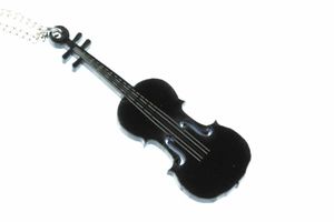 Geigen Kette Geigenkette Halskette Miniblings Violine Geige Geiger 60cm schwz