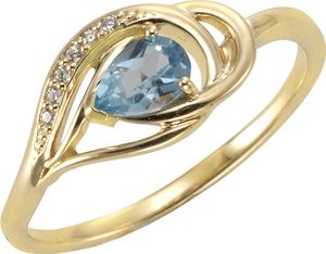 F Ring 375/- Gelbgold mit Blautopas/Zirkonia F Ring 375/- Gelbgold mit Blautopas/Zirkonia