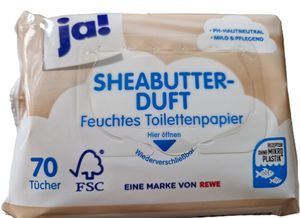 JA Feuchtes Toilettenpapier Sheabutter Duft 2 x 70 Tücher von Ja