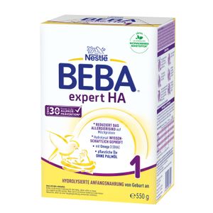 Nestlé BEBA Expert HA 1, Hydrolysierte Anfangsnahrung, Säugling Milch, Babynahrung, Von Geburt an, Faltschachtel, 6 x 550 g, 12508556
