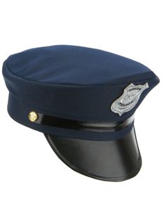 Polizeihut Kostüm-Accessoire blau-schwarz-silber