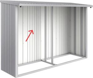Rückwand biohort für Kaminholzunterstand WoodStock 300 silber-metallic