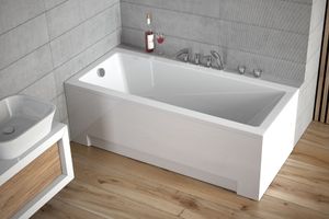 Badewanne Rechteck 170x70 mit AcrylSchürze, Ablaufgarnitur & Füßen GRATIS | Komplettset 4in1 Original Acryl Wanne Siphon | BADLAND MODERN