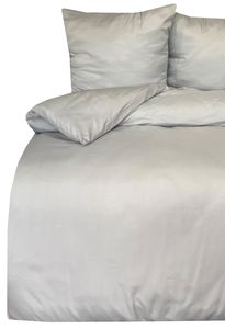 Bettwäsche 135 x 200 Grau Uni Decke Kissen Bezug Set mit Reißverschluss 4tlg