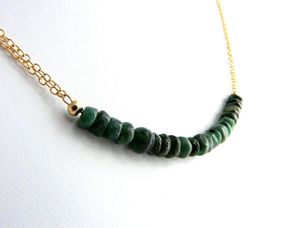 Gemshine - Damen - Halskette - Vergoldet - Smaragd - Grün - CONFETTI