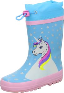 Sneakers-Mädchen-Gummistiefel Einhorn Blau-Rosa, Farbe:blau, EU Größe:27