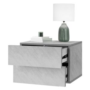 ML-Design Nachttisch hängend mit 2 Schubladen, 42x29x30 cm, Grau/Betonoptik
