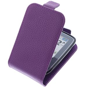 foto-kontor Tasche kompatibel mit Abbott Freestyle Libre 3 Hülle Flip Style lila Schutzhülle Case