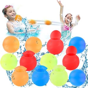 12Stk Wasserbomben Selbstschließend Wiederverwendbar,5 Sekunde Schnellfüller Wasserbomben Set, Wasserballons Splash Bälle für Kinder Sommer Draussen, Pool