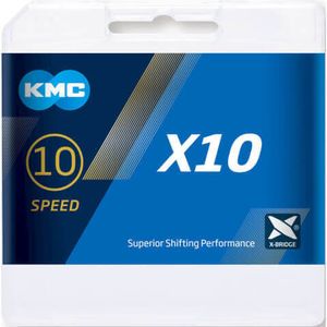 KMC Kette X10 silber/schwarz für 10-fach 122-Glieder