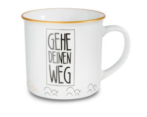 Nici 45013 Porzellantasse metallic "Gehe Deinen Weg" Lama Kaffeetasse Teetasse