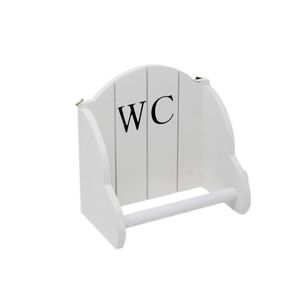 DRULINE Toilettenpapierhalter WC Klopapierhalter Rollenhalter aus Holz im LandhausShabby Chic Stil Aufbewahrungsmöglichkeit   L x H x B 18 x 11 x 19 cm   Weiß