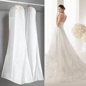 Atmungsaktiver Kleidersack Schutzhülle für Brautkleider Abendkleider Anzüge Mäntel Anti-Staub Hochzeitskleid Kleidersack Weiß 180cm