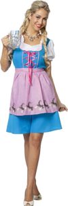 Dirndl türkis-pink mit Schürze, Größe:40