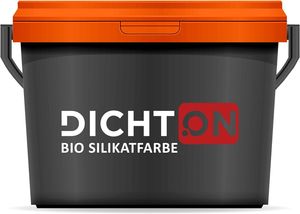 DICHTON Bio Silikatfarbe innen 5l Weiß Innensilikatfarbe - Wandfarbe, Mineralfarbe für Beton, Gips, Putz, Raufaser in Bad, Küche, Garage - allergieneutral, waschbeständig, hochdeckend D.45W