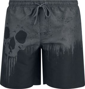 Black Premium by EMP Herren grau-schwarze Badeshorts mit Skull-Print L