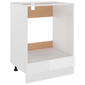 vidaXL Herdumbauschrank Hochglanz-Weiß 60x46x81,5 cm Holzwerkstoff