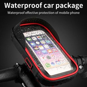 Fahrrad Handyhalterung, wasserdichte Smartphone Halter mit Touch-Screen, 360° Drehbare, Höhenverstellbar kompatibel für 4,5-6.4 Zoll Smartphone mit Fahrrad Motorrad (Rot)