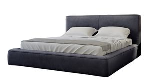 FURMEB24 - KALI 120 x 200 cm - Postel Boxspring s matrací a dvěma zásuvkami - Čalouněná postel s dřevěným rámem - Manželská postel s vysokým čelem - Jasmine -Grey