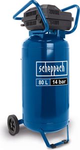 Scheppach Druckluft Kompressor stehend HC85V | 80 L Kessel | max. 14 bar Arbeitsdruck | Ansaugleistung 330 l/min | 2 x Manometer & 2 x Kupplung