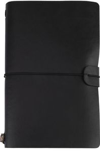 KlasickýPolyuretánkožený cestovný zápisník Personalizovaný denník Diary Refillble Notepad (čierny)