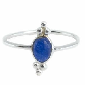 Edelstein Ring Saphir (farbig) - 925 Silber - Fancy (Größe 17)