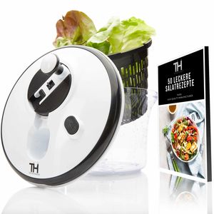 Thiru Salatschleuder - BPA FREI - 2in1 Schleuder & Salatschüssel - Ausgezeichnet mit Note sehr gut – 6L Premium
