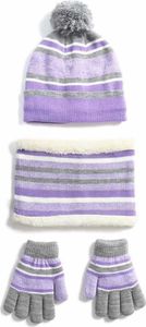Kindermütze, Schal, Handschuhanzug, Kinder-Winterstrick-Kaninchenhals-Warmverband, 3 Sets