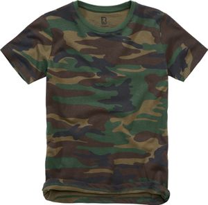 Brandit T-Shirt Uni Kids T-Shirt woodland Basics 100% Baumwolle 146/152