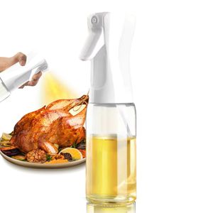1 Stück Ölsprüher für Speiseöl Glas, 220ml Öl Sprühflasche, Oil Sprayer für Air Fryer（Weiß）