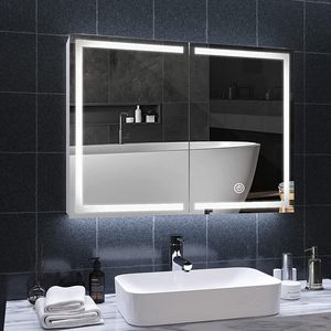 Spiegelschrank Badezimmerschrank mit LED Beleuchtung - 78 x 58 cm, EEK A++, Touchschalter, Dimmbar 3in1 Kaltweiß Neutral Warmweiß Einstellbar, - Badezimmerspiegel, Lichtspiegel, LED Spiegelschrank Badezimmerschrank mit LED Beleuchtung - 78 x 58 cm, EEK A++, Touchschalter, Dimmbar 3in1 Kaltweiß Neutral Warmweiß Einstellbar, - Badezimmerspiegel, Lichtspiegel, LED