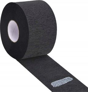 Ponik's Halskrepprollen Pro - 500 Blatt (5 Rollen ? 100 Streifen) - Halsschutzkrause, Einweg Hals Papierrolle, Einwegkrepppapier für Salon, Haare Schneiden, Friseurbedarf, Krause für Friseure Schwarz