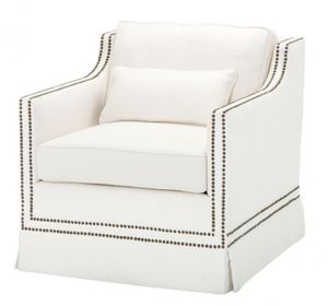 Casa Padrino Luxus Belle Epoche Sessel Creme Weiß Leinen - Jugendstil Art Deco - Luxury Collection