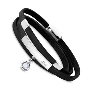 Leder Armband Lotus Style LS1961-2/3 Wickelarmband schwarz