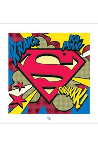 Superman Pop Art Schild, Kunstdruck