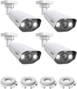 ZOSI 5MP PoE IP Überwachungskamera Aussen, 4X 5MP Kamera mit Personen-/Fahrzeugerkennung, Zusatzkamera POE NVR System, Farbnachtsicht, Zwei-Wege-Audio, C182