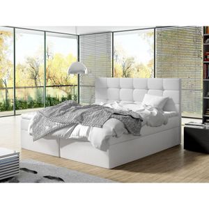Boxpringová postel 160x200 CAROLA - bílá + topper